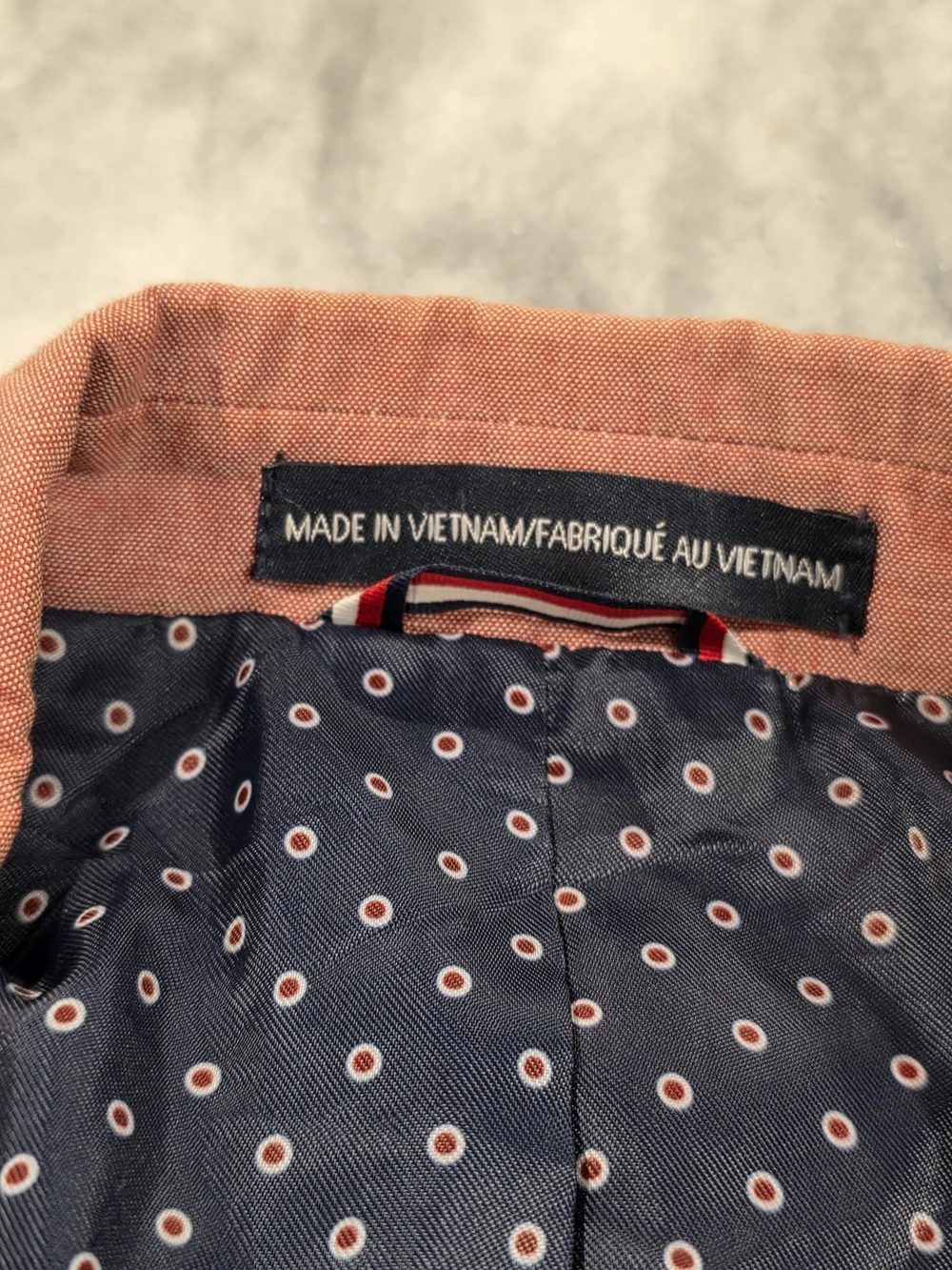 48R Men's Tommy Hilfiger 100% Cotton Blazer Muted Coral Pink Sport Coat